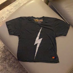 Black Lightning Bolt Aviator Nation Tee